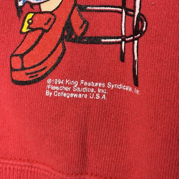 Vintage Betty Boop Hanes Her Way Small Crewneck Sweatshirt Red 1994 USA - Picture 3 of 8